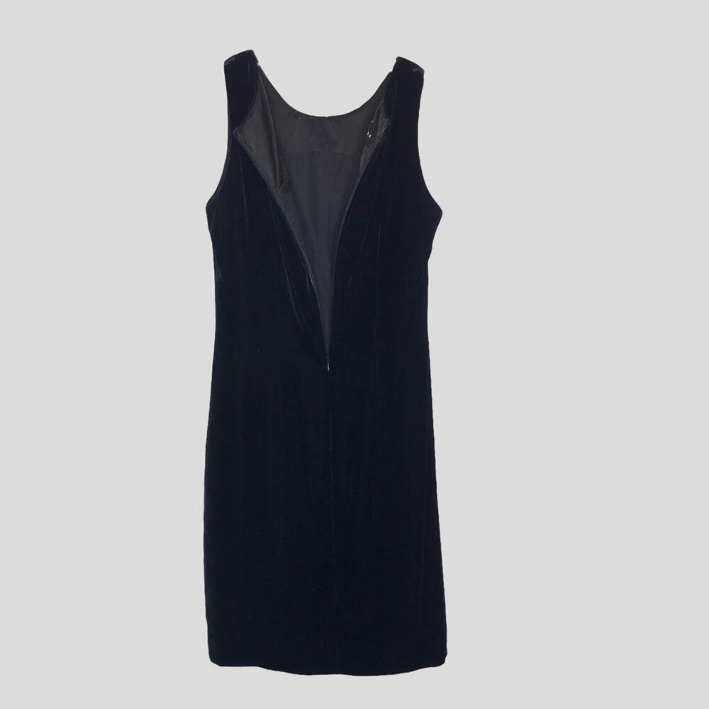 VTG Theomiles black velvet silk blend sleeveless cocktail dress size 6 - Picture 4 of 9